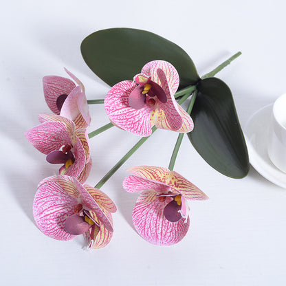 5 flores artificiales de orquídeas Phalaenopsis 