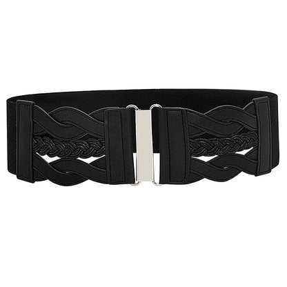 Wide belt with waist seal, black.