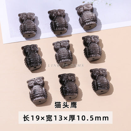 Wholesale of natural silver obsidian carving pendants