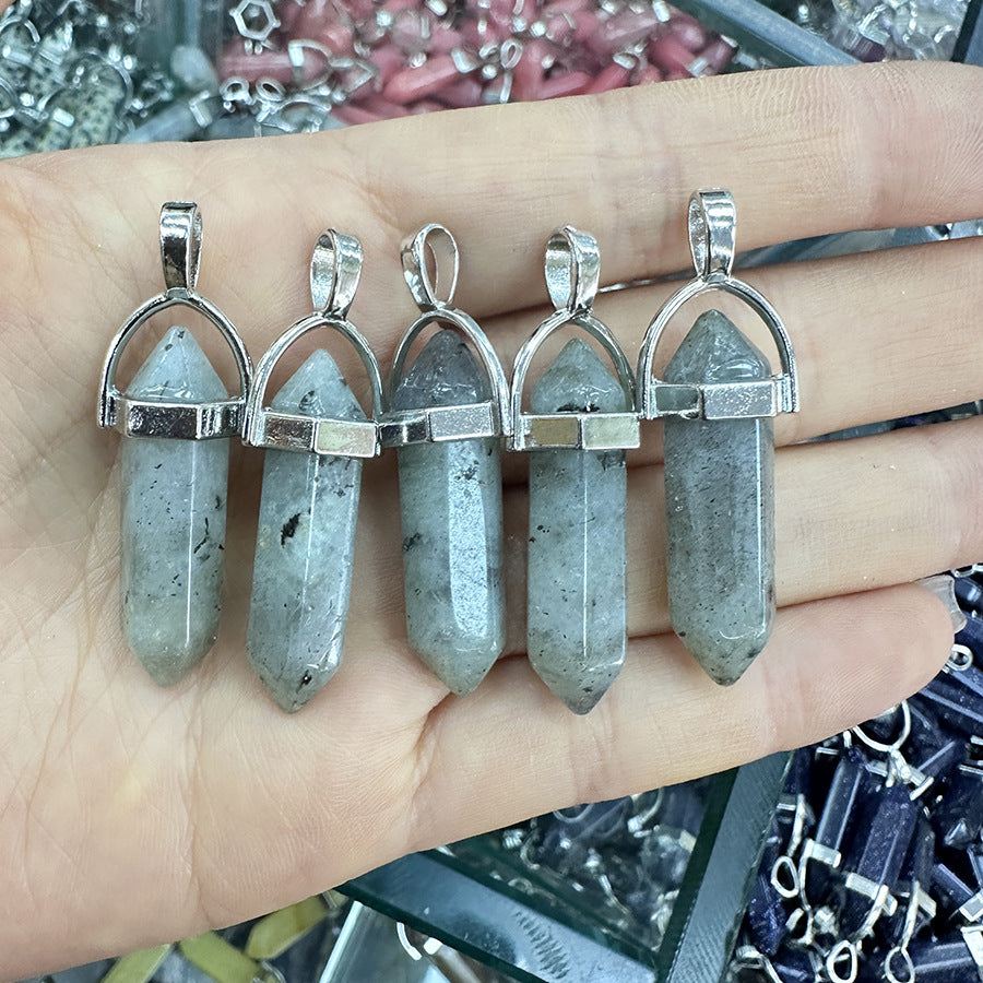 Natural Stone Hexagonal Column Hexagonal Cone Pendant