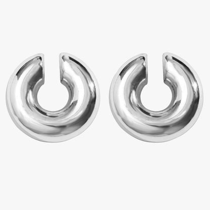 Electroplating hollow thick earrings