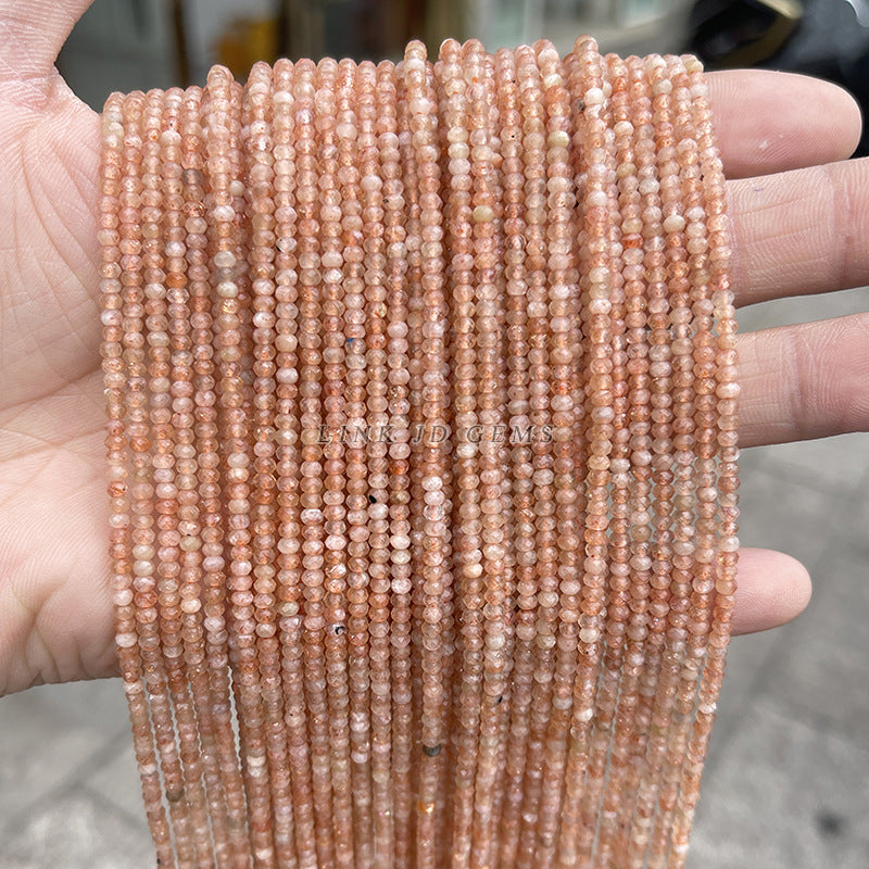 2 * 3Mm natural golden sunstone cut abacus beads