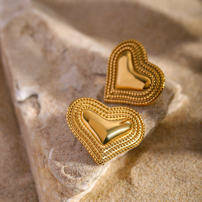 Beaded heart-shaped earrings