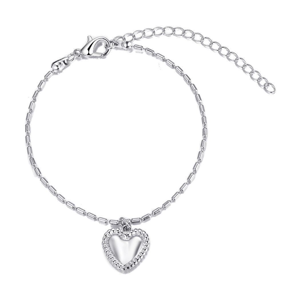 Love Heart Pendant Bracelet