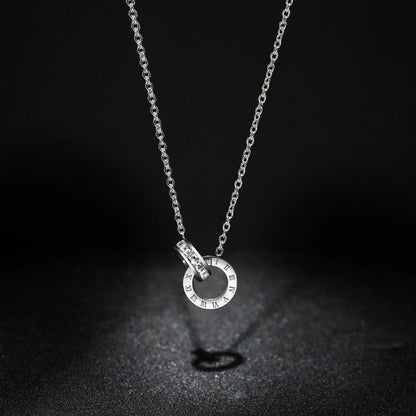 Double Ring Necklace Women's