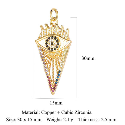 Evil Eye Copper Zircon Pendant