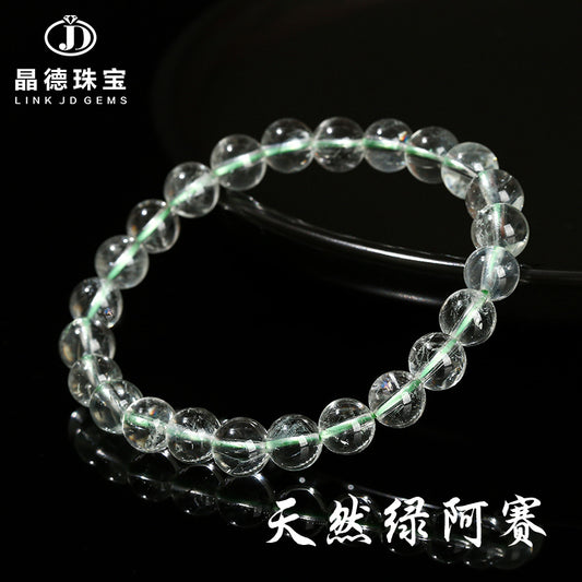 Pulsera de cristal de azafrán verde natural 7A 