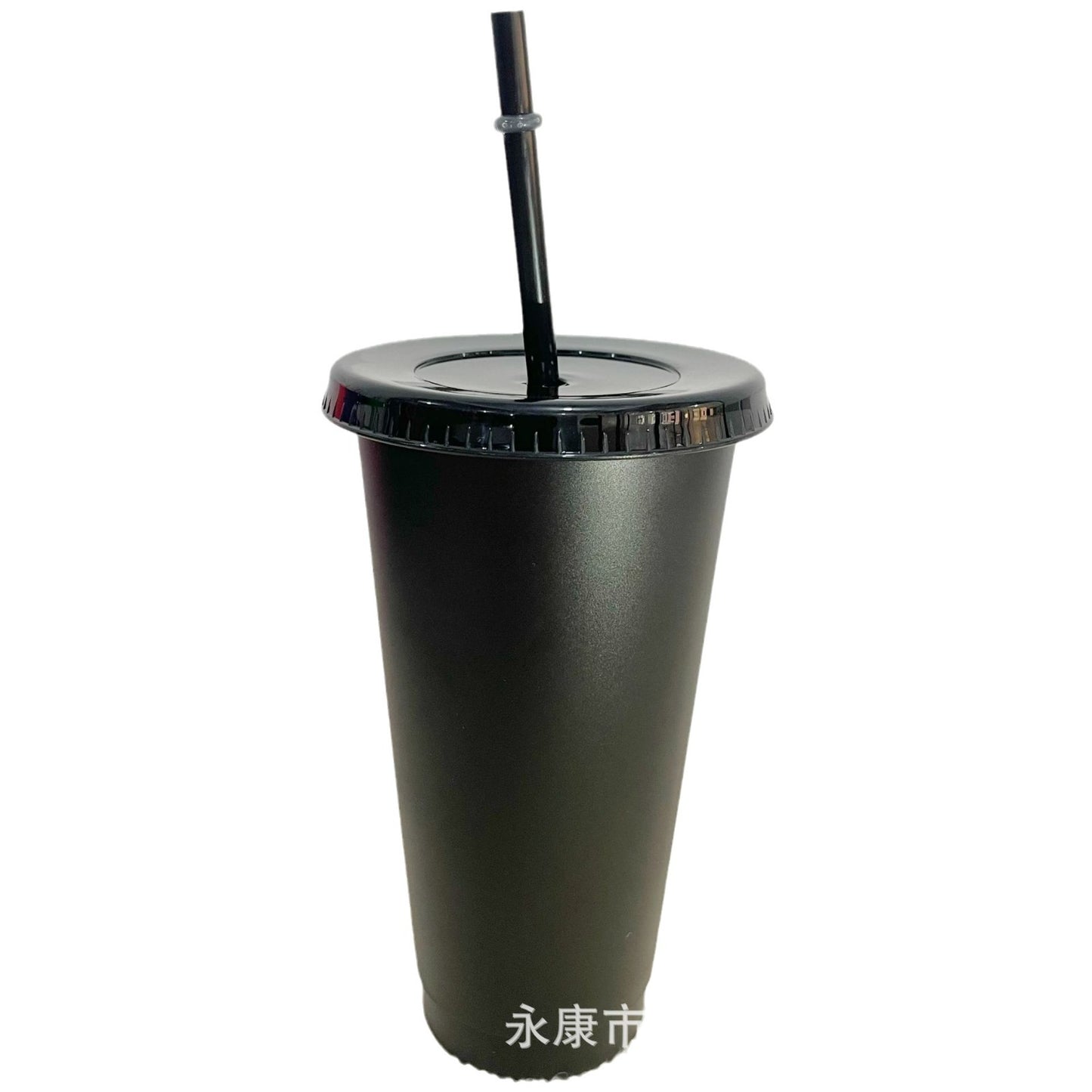 710Ml black straw cup