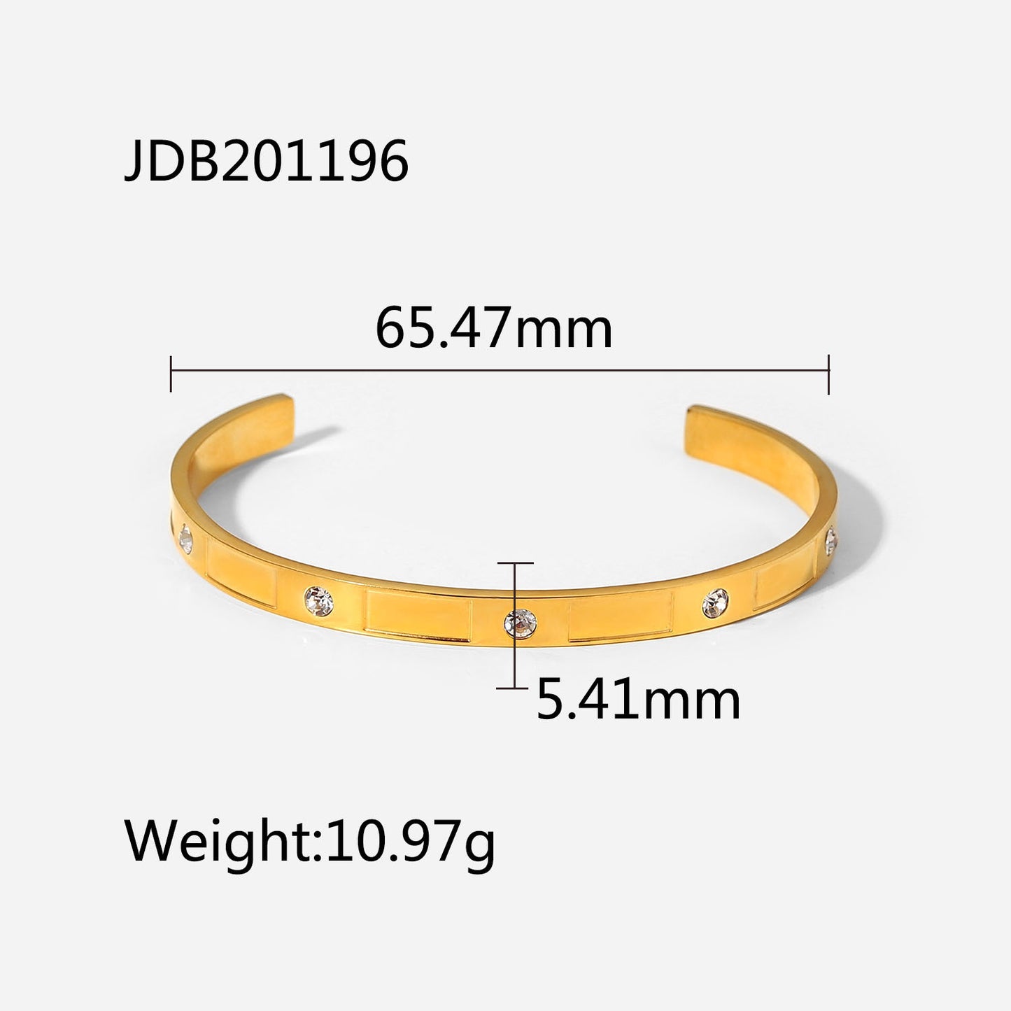 18K gold plated stainless steel bracelet for women