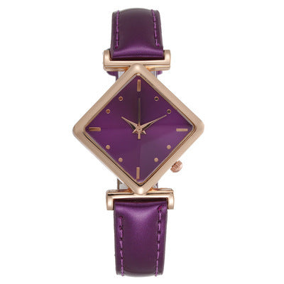 Reloj de mujer con correa de piel brillante 