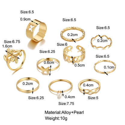 Niche Butterfly Ring 10-piece Set