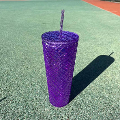 Multi-color rhombus cup with lid