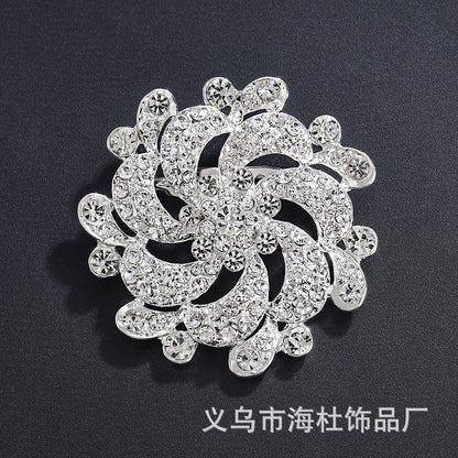 Alloy Rhinestone Brooch Pin