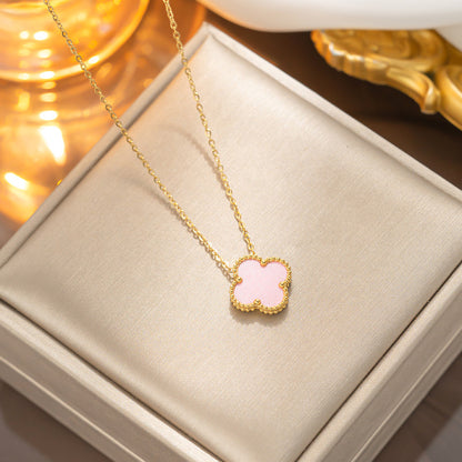 Classic Korean Double-sided Clover Necklace, Non-fading