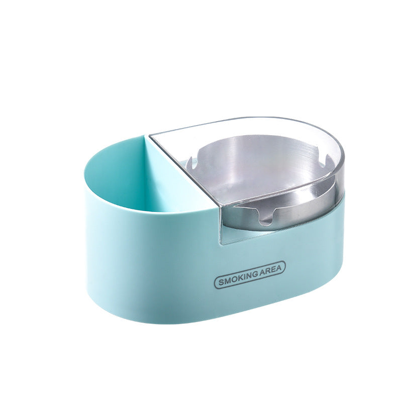 Multi-Functional Desktop Wall-Mounted Metal Ashtray with Lid