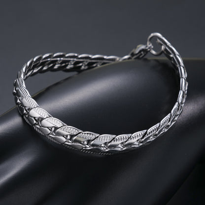 Six-sided polished Cuban bracelet