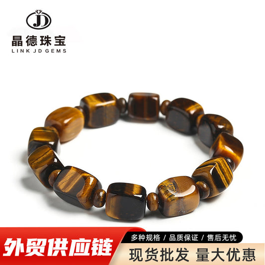 Yellow Tiger's Eye Stone Bracelet Square Shape