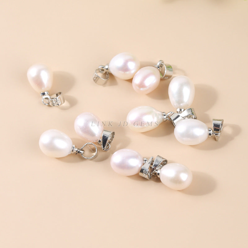 8Mm Natural Freshwater Pearl Rice Bead Pendant