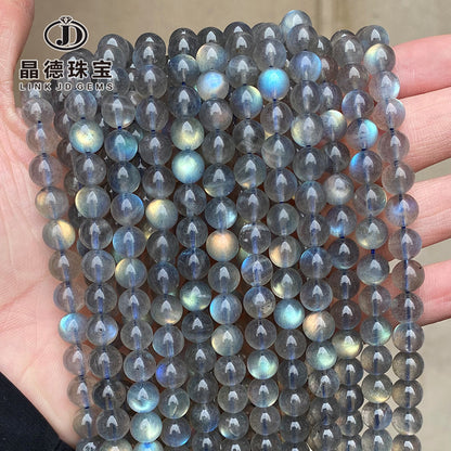 7A grade natural strong light gray moonlight loose beads