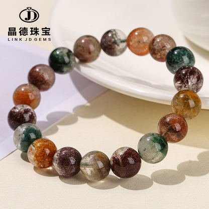 Color ghost crystal round bead bracelet.