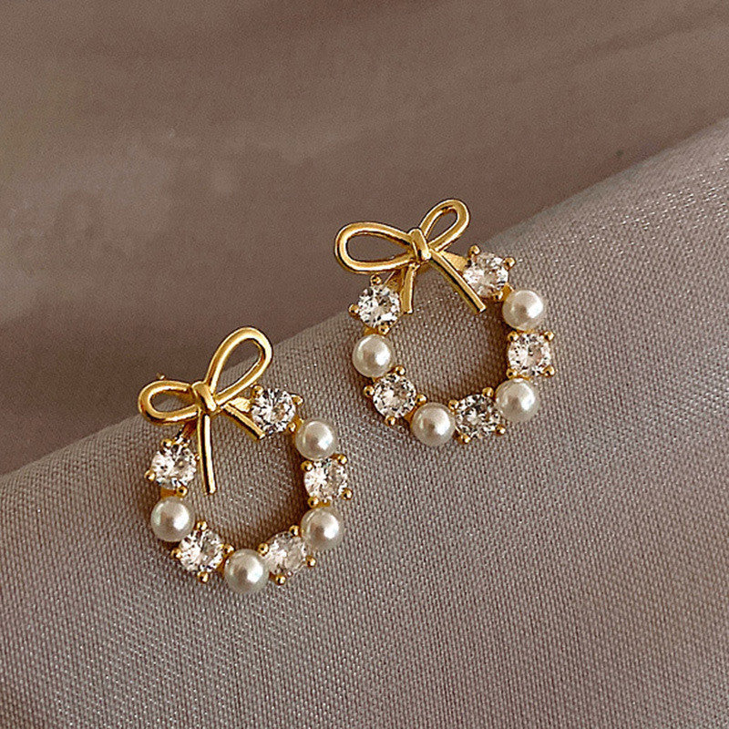 Korean Small Bow Earrings