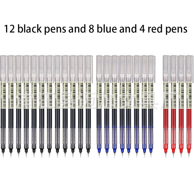 24 color straight liquid pen 0.5 black water-based pen