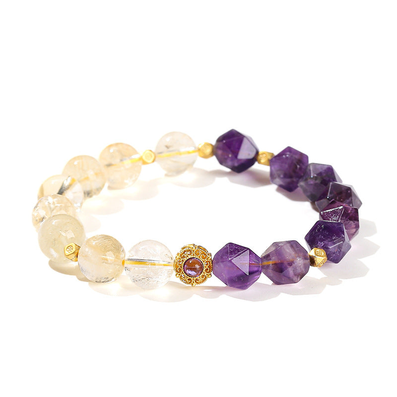 Natural citrine and amethyst bracelet.