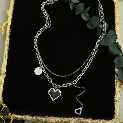 Heart letter tag necklace