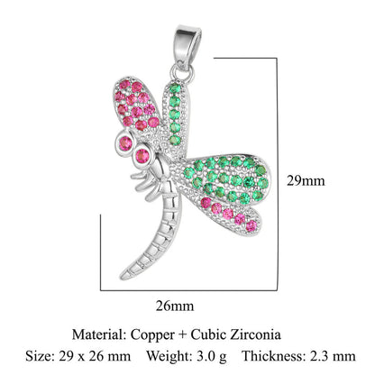 Fly color zirconium copper micro-inlaid necklace pendant