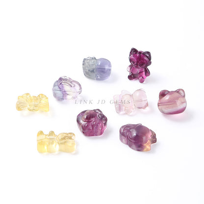 Natural color fluorite small carving