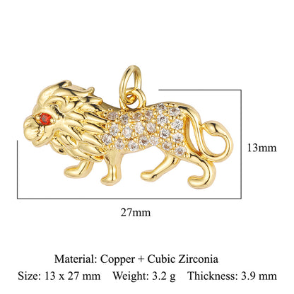 Copper zircon DIY animal necklace bracelet pendant