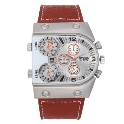 Large Dial Multi-Function Men's Quartz Watch