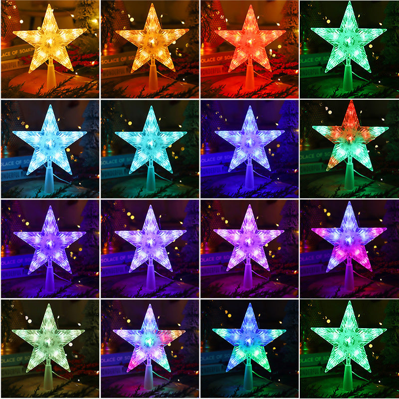 Christmas five-pointed star window display tree top star