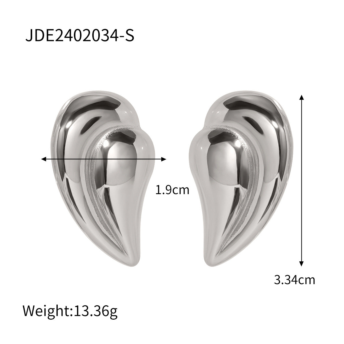 Pendientes colgantes con forma de corazón cosido 