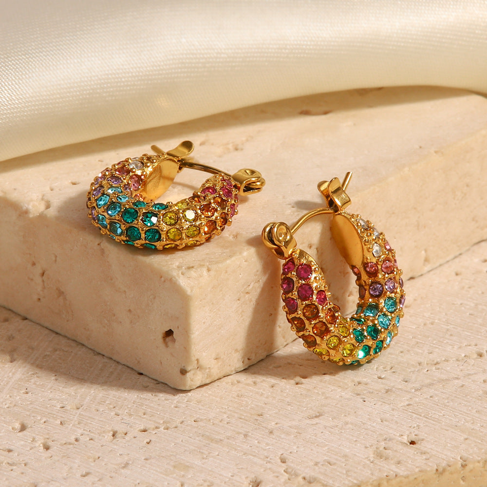 Pendientes de diamantes de colores 