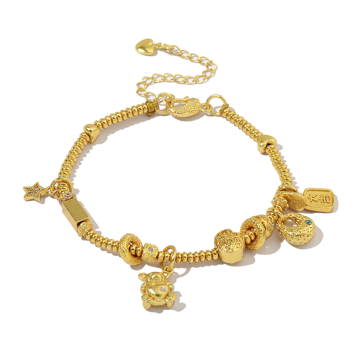 Plated 24K real gold love sand gold beaded bracelet