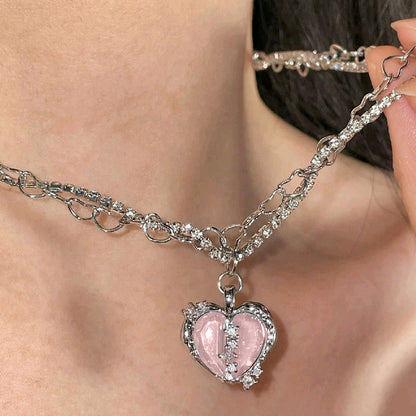 Heart zircon necklace