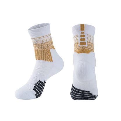 Mid-Length Basketball Socks Thick Gradient Color