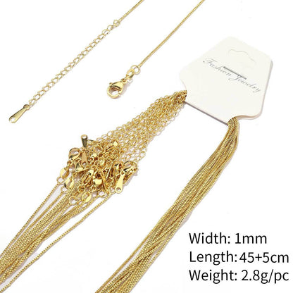 18K real gold color retention universal adjustable necklace