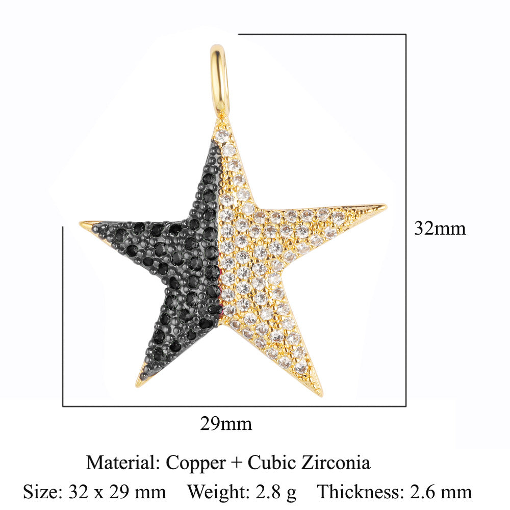 Flower Virgin Star Eye Copper Zircon Pendant