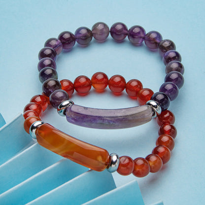 Crystal agate bridge bracelet