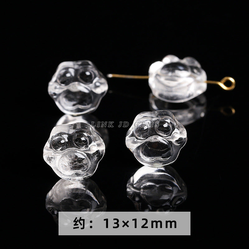 Natural white crystal jewelry accessories loose bead engraving