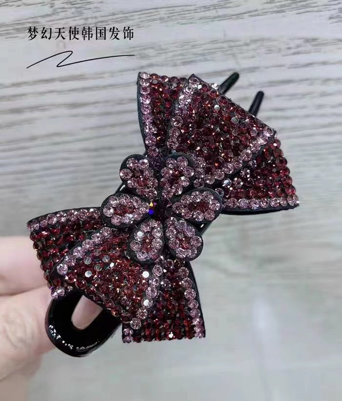 Accesorio para el cabello con pinza de tres dientes y diseño de mariposa con estampado de leopardo 