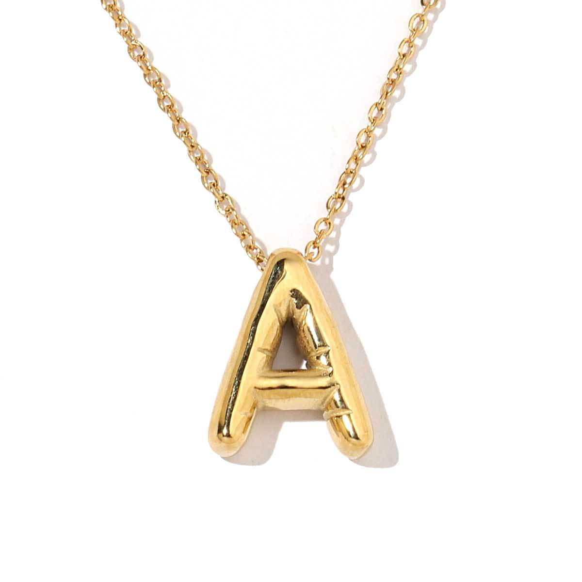 18k real gold titanium steel bubble letter pendant