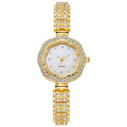 Reloj de mujer con diamantes de imitación y flores 