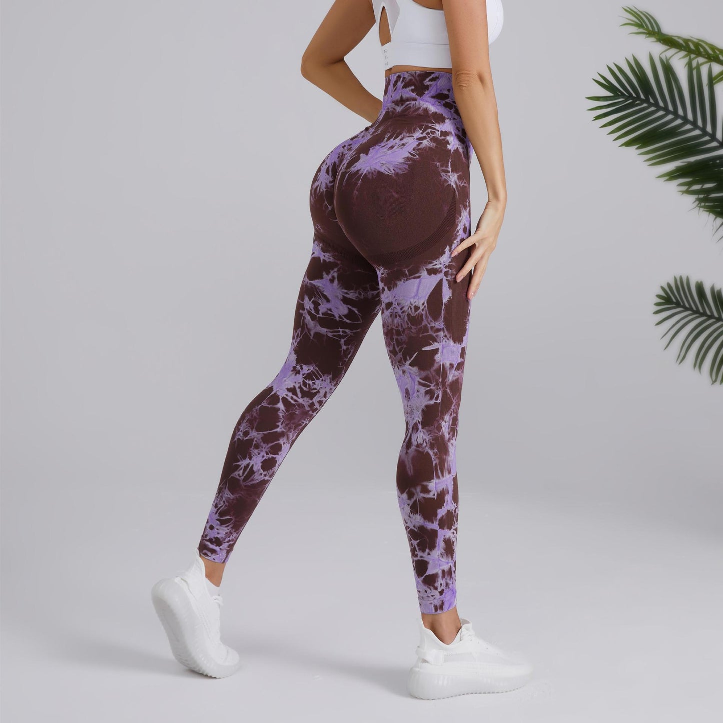 Seamless Two-Tone Tie-Dye Yoga Pants