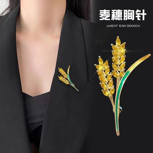 Golden Wheat Brooch