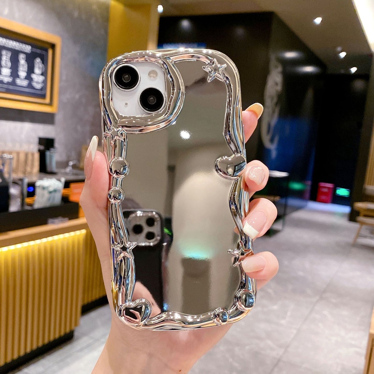 3D Mirror Case iPhone15 11 XR Korean Electroplated Soft Cover