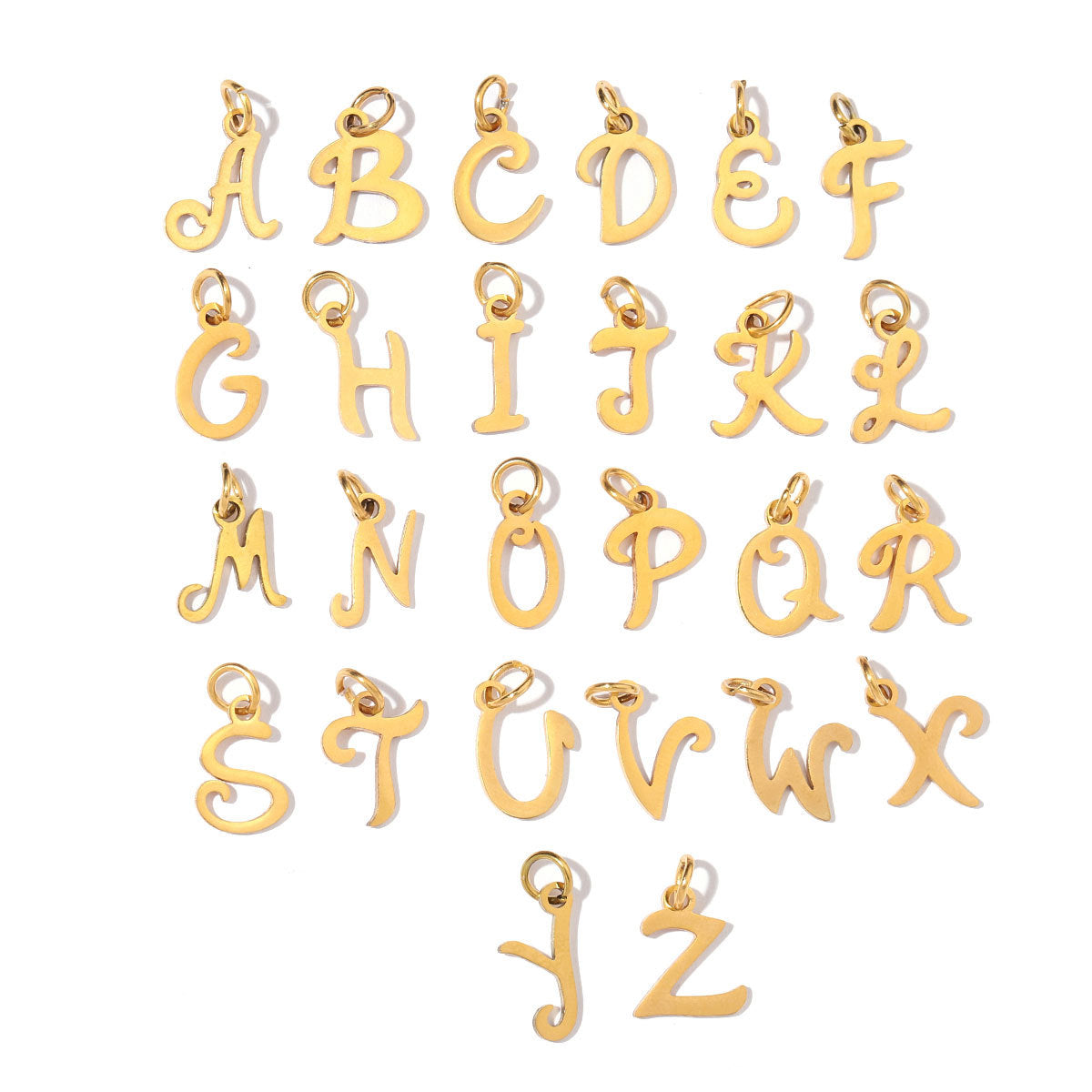 20 pcs/pack gold English letter titanium steel DIY pendant