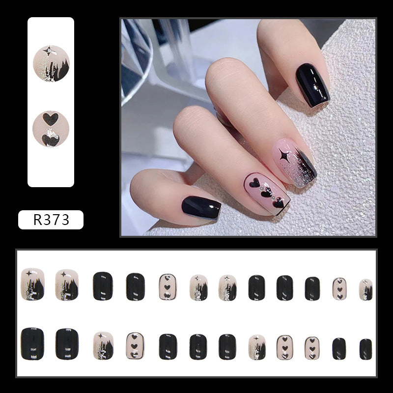 Wearable Blush Short Removable Nail Stickers